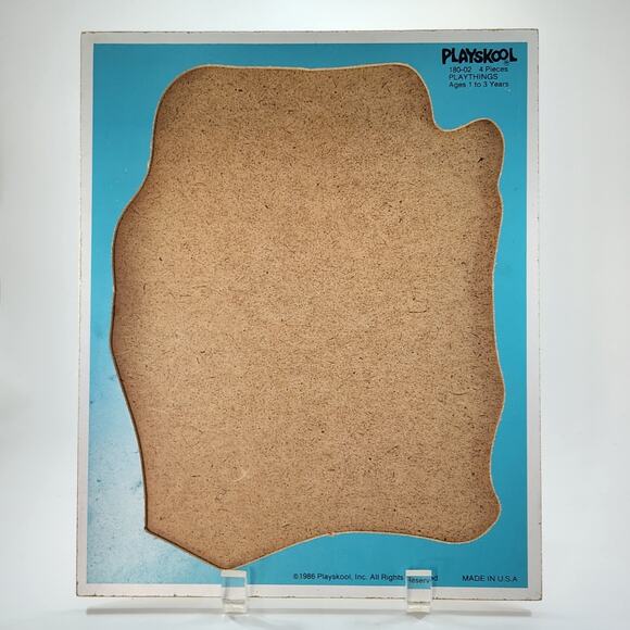 Vintage 1986 Playskool Wooden Puzzle “Playthings” 4-Piece Toy Theme - Picture 6 of 9